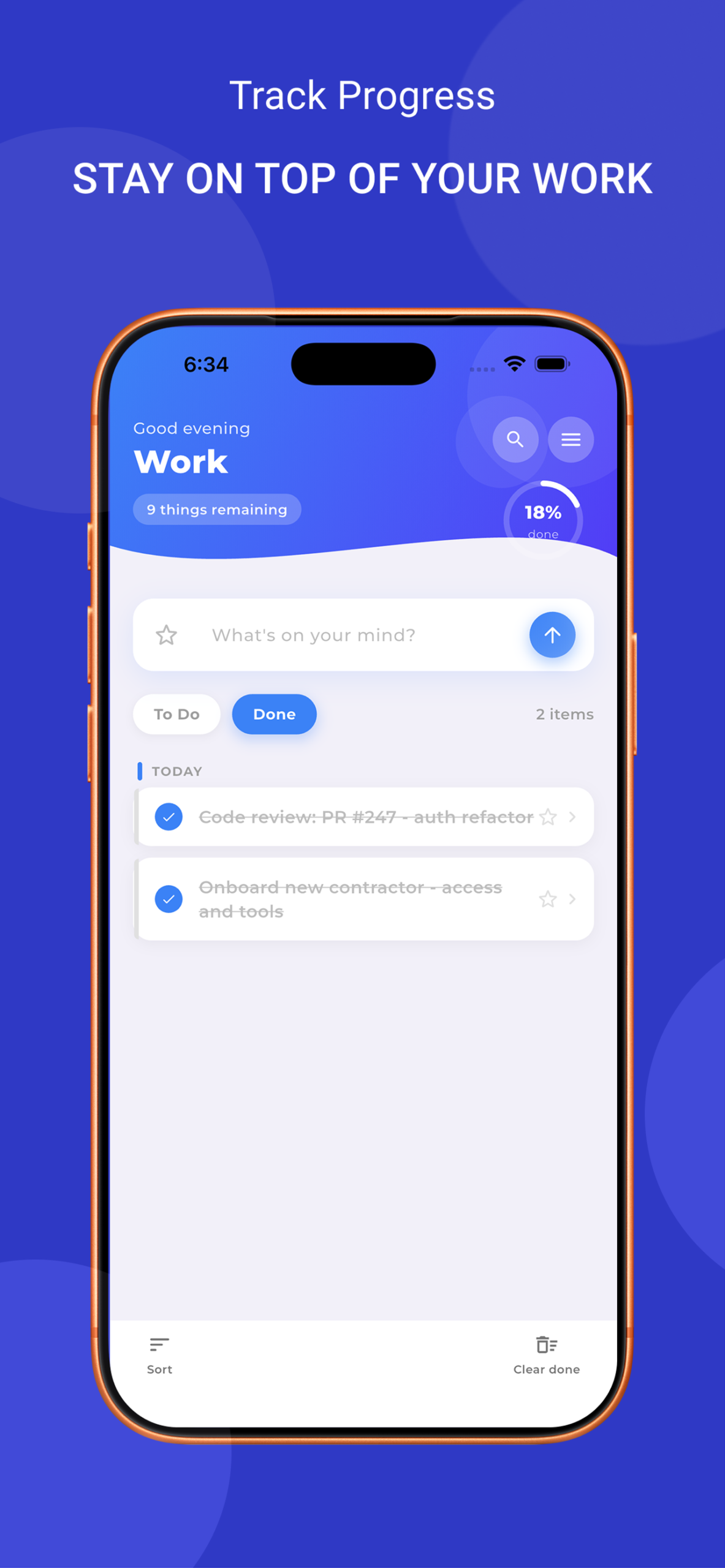 Things List screenshot