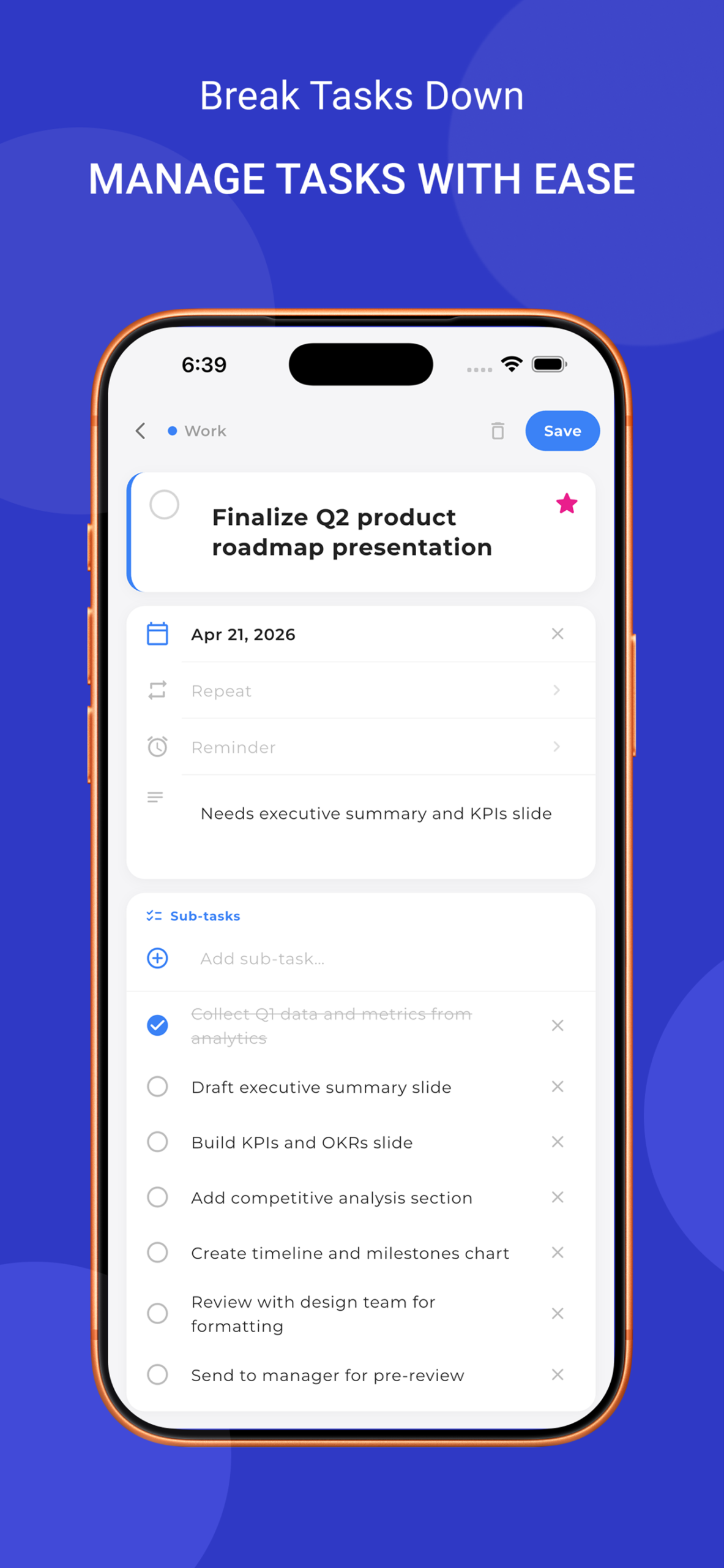 Things List screenshot