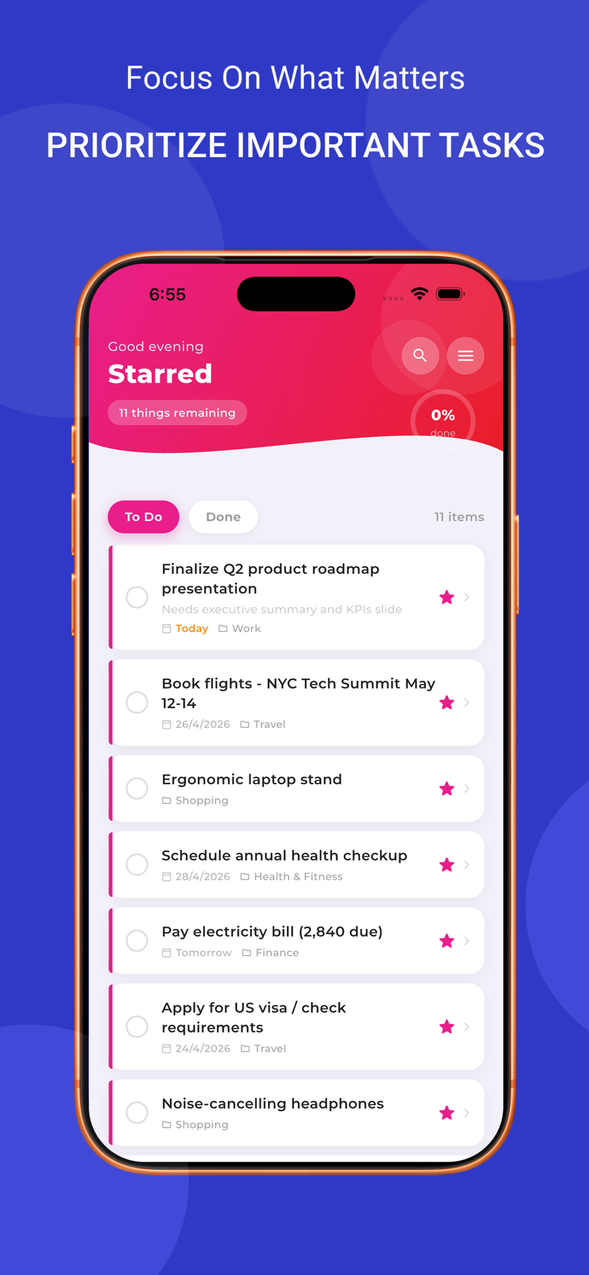 Things List screenshot